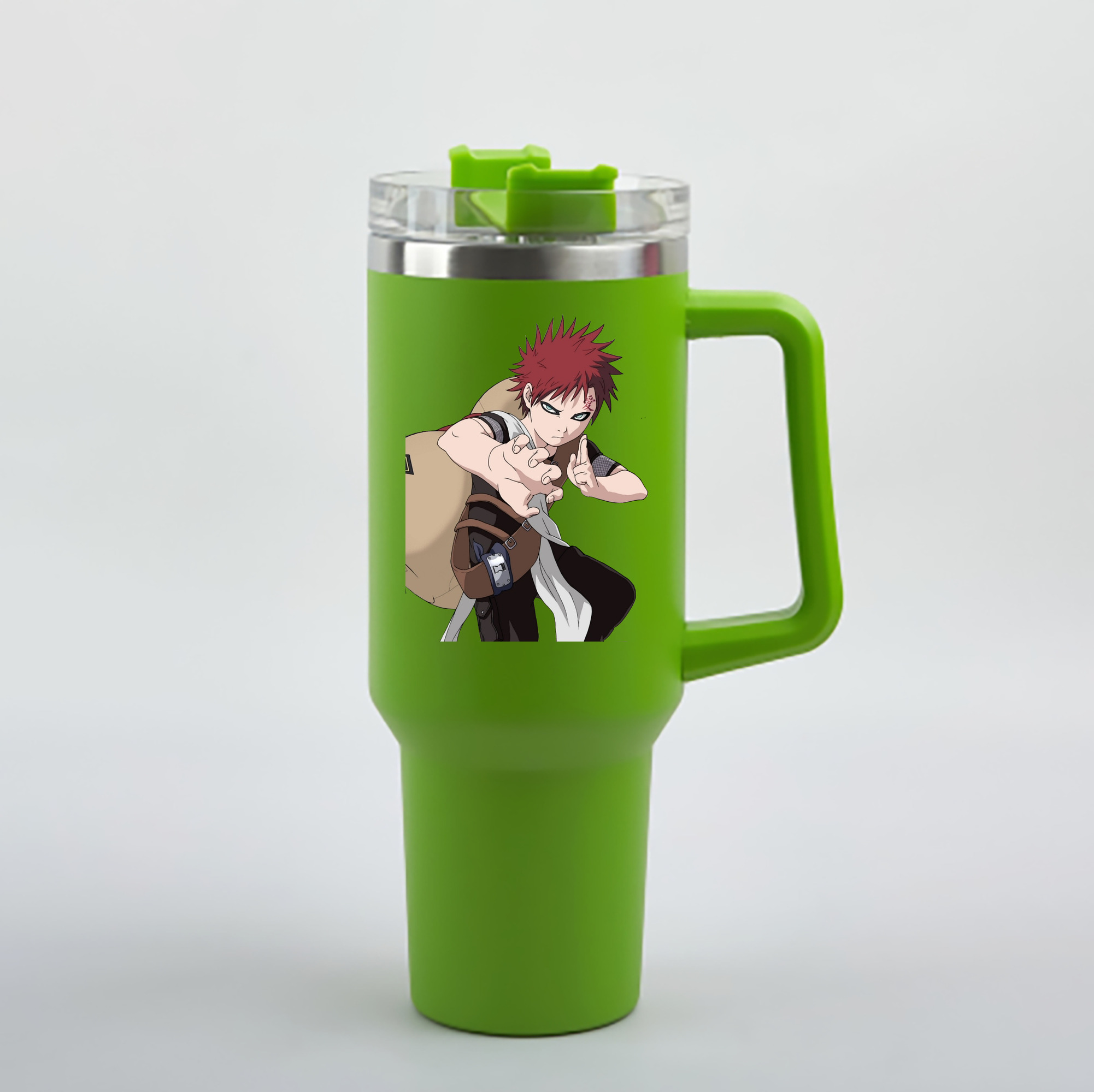 （画像用） NARUTO -ナルト- ガアラ Gaara 1200mL車用タンブラー - クリスタルステッカー（プラスチックストロー付き）